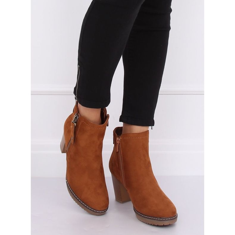 Camel 8B856 Bottines à talons en daim Camel brun 1