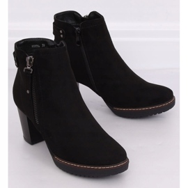 Daim noir noir 8B856 Bottines noires à talons le noir 3