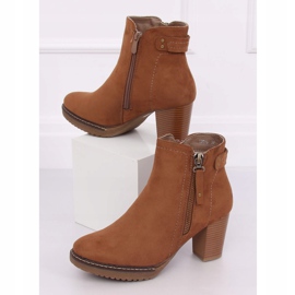 Bottines à talons daim beige 8B856 Kaki 3