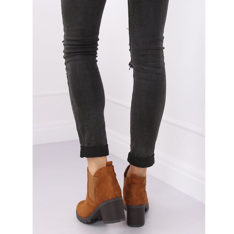 Chelsea boots talons hauts camel 8B879 Camel brun 1