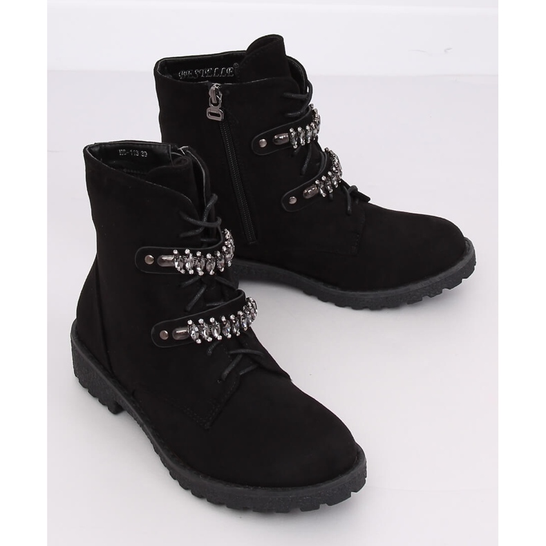 Bottines noires à lacets H8-118 Noir 2