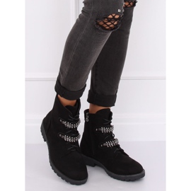 Bottines noires à lacets H8-118 Noir 1