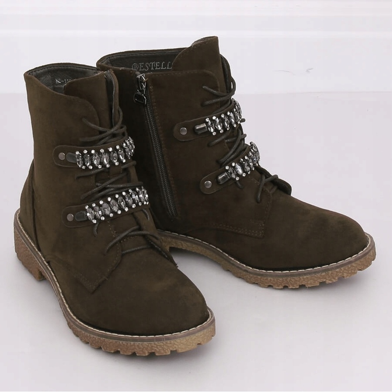 Bottines à lacets vertes H8-118 Vert 1