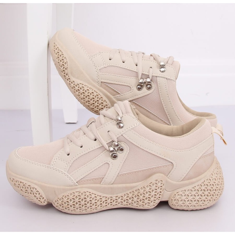 Beige BD-5 Chaussures de sport beiges 2