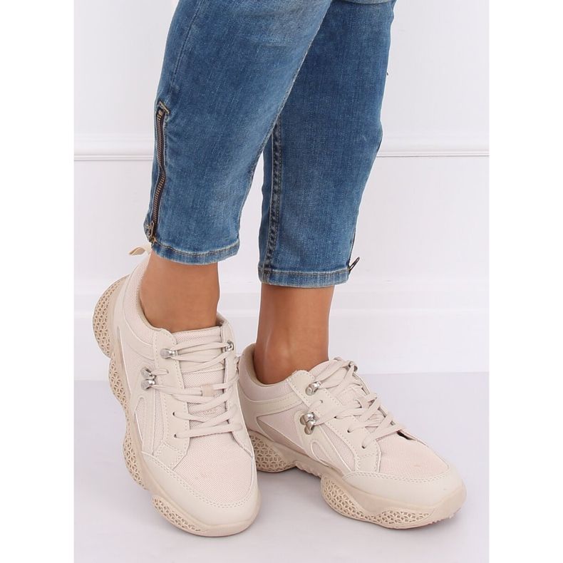 Beige BD-5 Chaussures de sport beiges 1