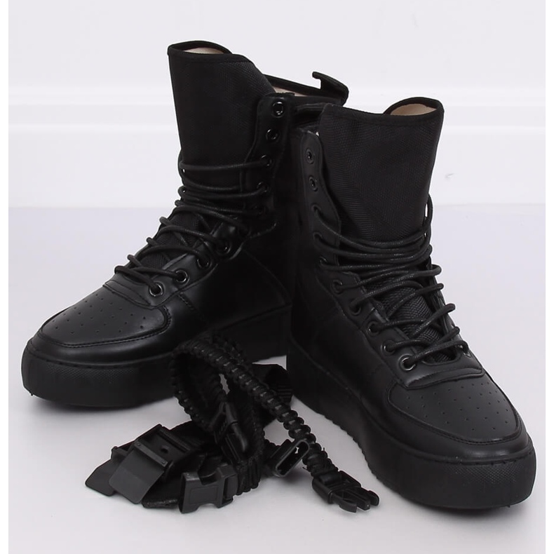 Noir Y-027 Chaussures de sport noires 1