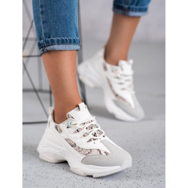 Kayla Baskets nouées à imprimé serpent blanche 2