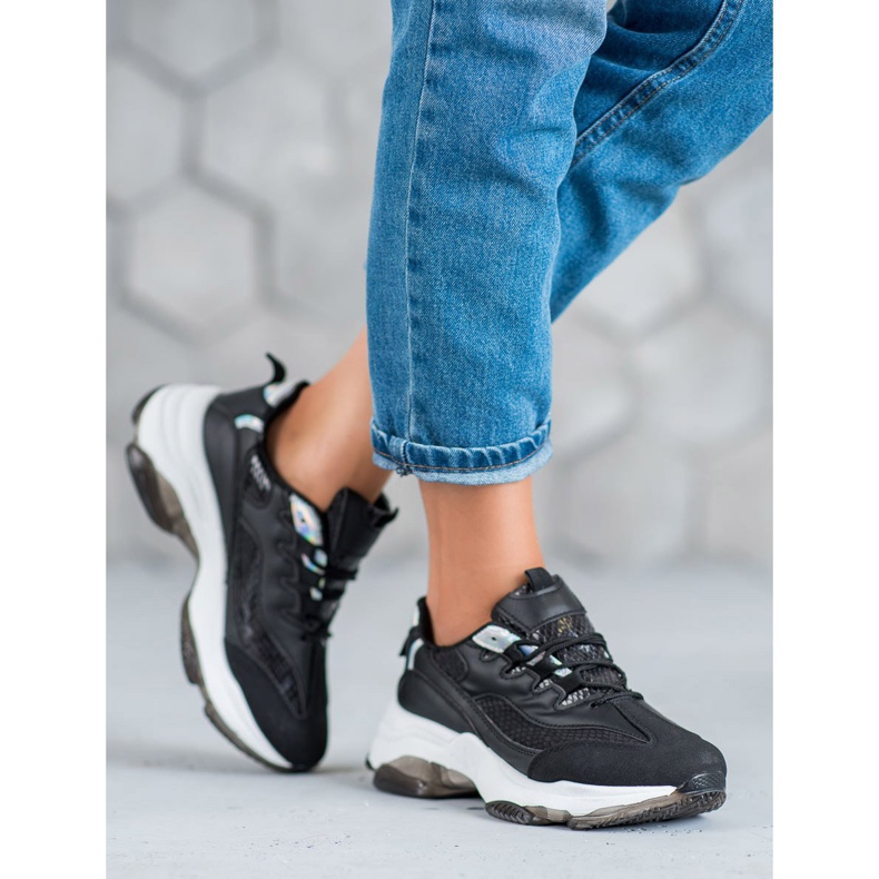 Kayla Baskets nouées à imprimé serpent noir 1