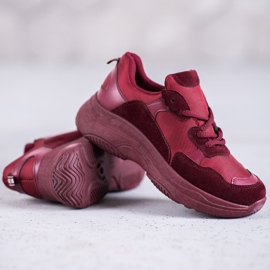 SHELOVET Chaussures de sport bordeaux rouge 1