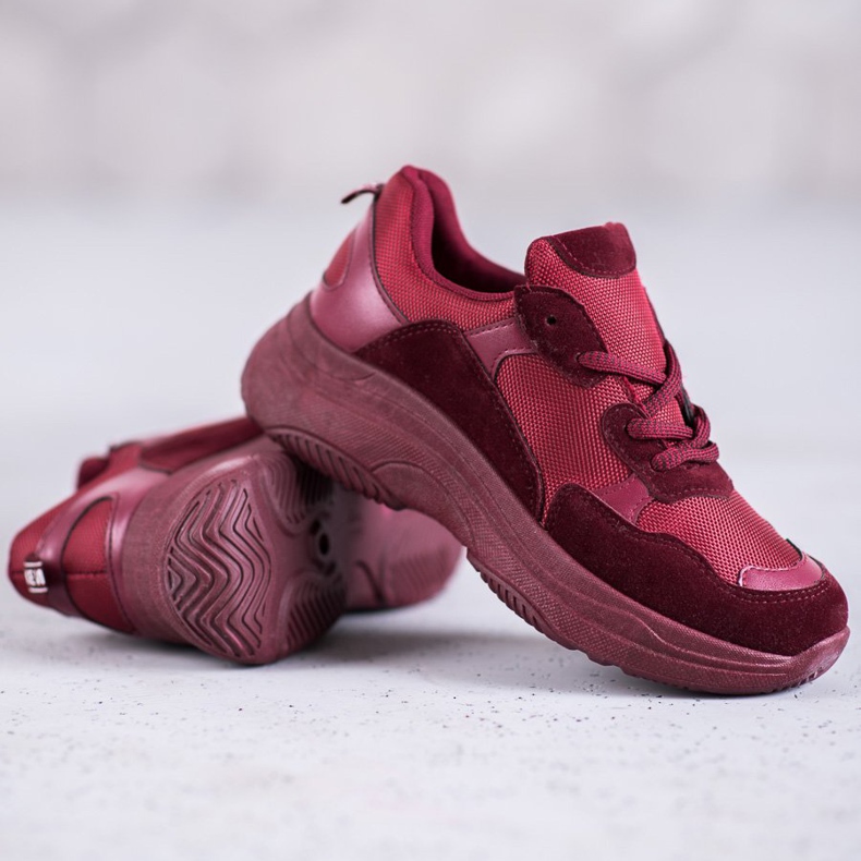 SHELOVET Chaussures de sport bordeaux rouge 1