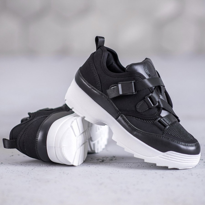 SHELOVET Chaussures de sport de mode noires le noir 1