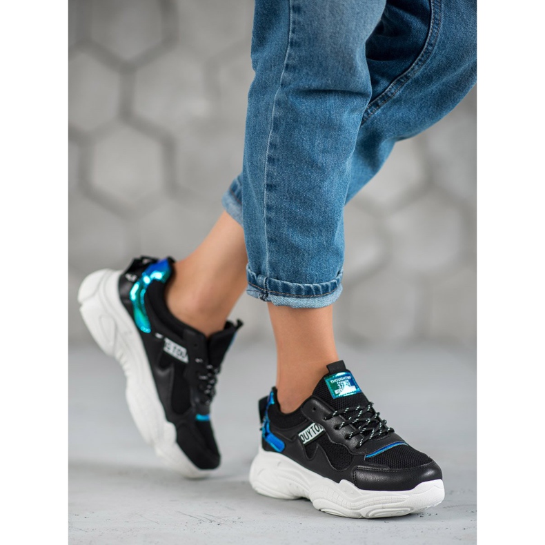 SHELOVET Chaussures de sport confortables le noir 1