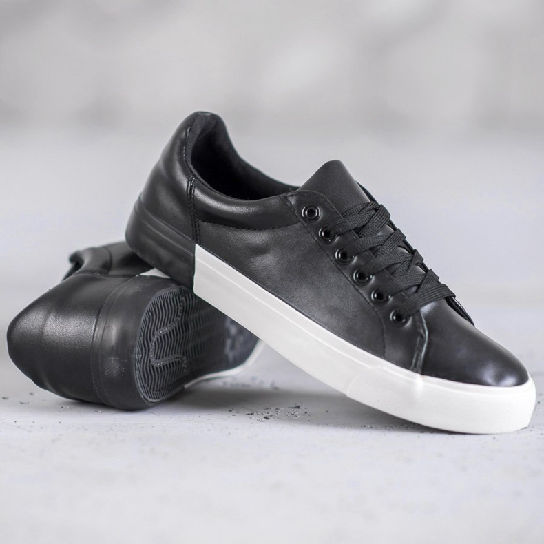 Bestelle Baskets en cuir écologique noir 1