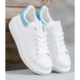 Yes Mile Chaussures de sport avec cristaux blanc 1