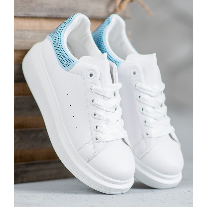 Yes Mile Chaussures de sport avec cristaux blanc 1
