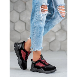 Muto Chaussures de sport brillantes noir 1