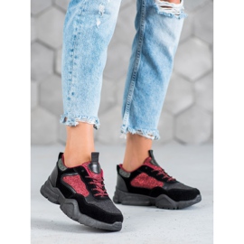 Muto Chaussures de sport brillantes noir 2