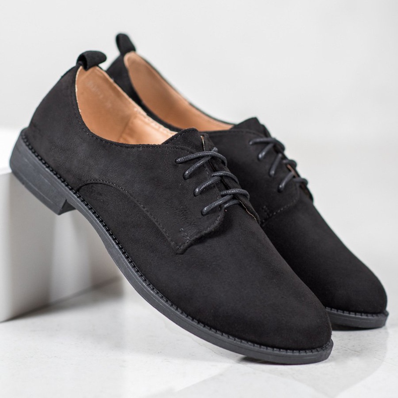 SHELOVET Chaussures en daim noir 1
