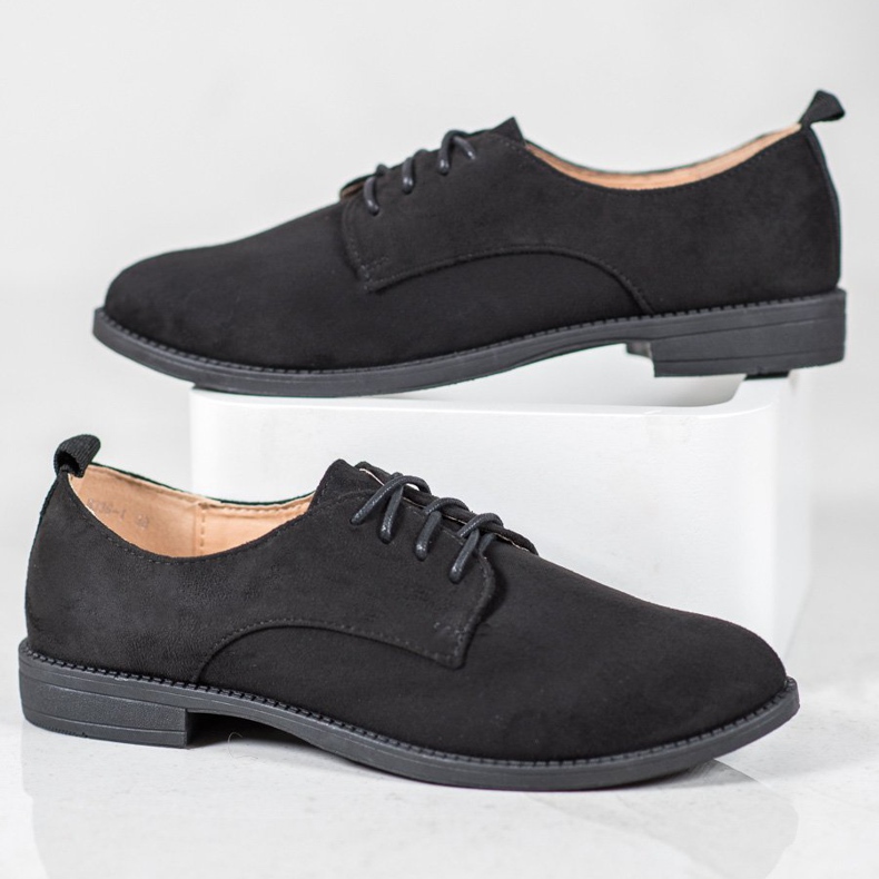SHELOVET Chaussures en daim noir 2