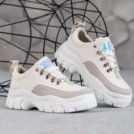SHELOVET Chaussures de sport à lacets blanche 1