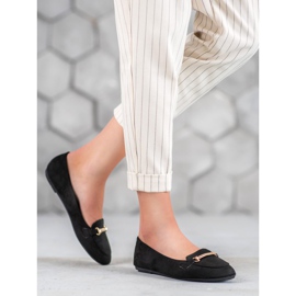SHELOVET Ballerines en daim le noir 3