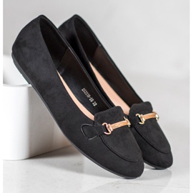 SHELOVET Ballerines en daim le noir 2