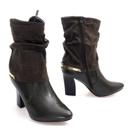 Bottes Élégantes Avec Une Boucle Sur Un Poteau 1723 Kaki multicolore vert 2