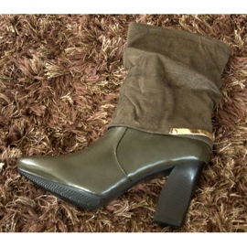 Bottes Élégantes Avec Une Boucle Sur Un Poteau 1723 Kaki multicolore vert 4
