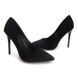 Escarpins en daim 1030 Noir le noir 3