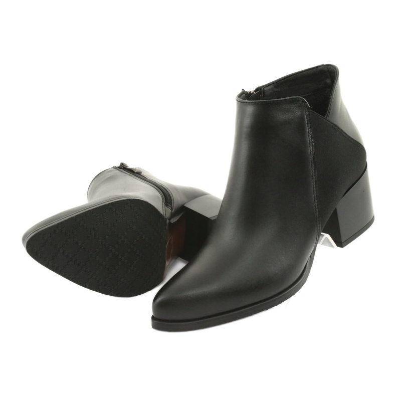 Bottines en cuir à talon Gamis 3815 le noir 4