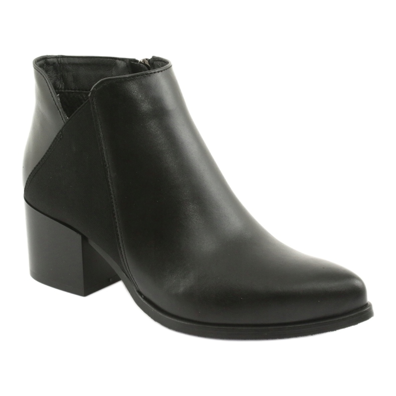 Bottines en cuir à talon Gamis 3815 le noir 1