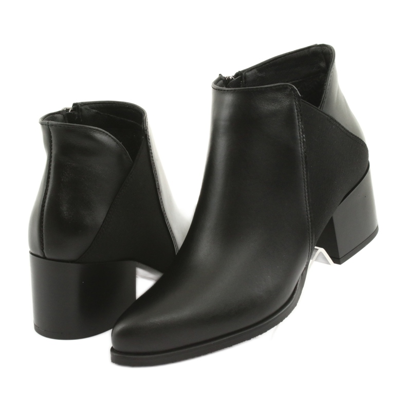 Bottines en cuir à talon Gamis 3815 le noir 3