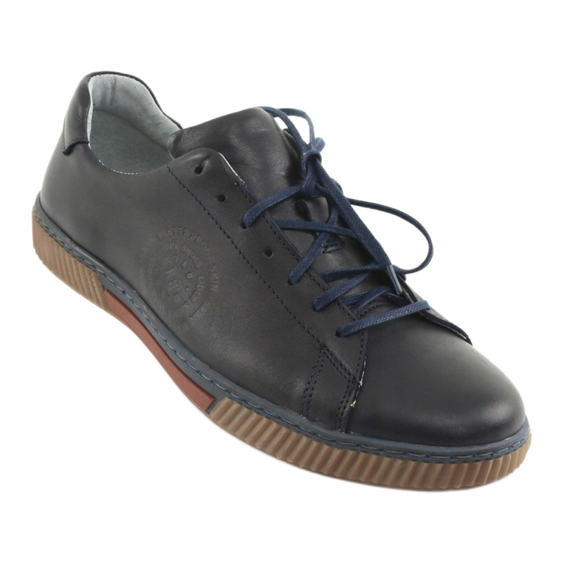 Riko Chaussures en cuir masculin 893 bleu marine 1