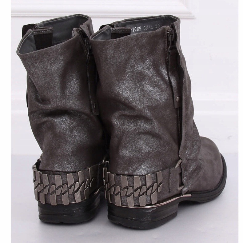 Bottes militaires grises LL-166P Gris 1