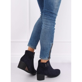 Bottines femme 8B982 Bleu marine à talons hauts 1