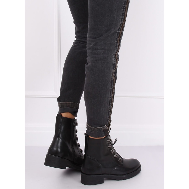 Bottes militaires noires LJ002 Noir 1
