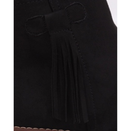 Bottines Jodhpur noires à franges 8B907 Noir le noir 4