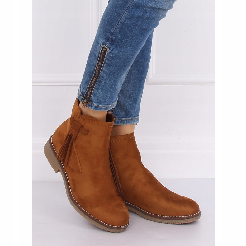 Boots Jodhpur à franges camel 8B907 Camel brun 1