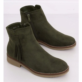 Bottines Jodhpur vertes à franges 8B907 Vert 2
