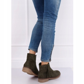 Bottines Jodhpur vertes à franges 8B907 Vert 4