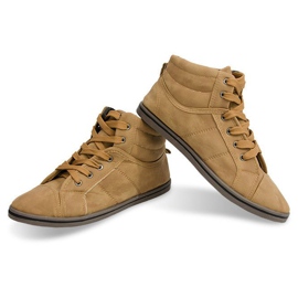 Baskets Hautes Konwers TD010 Camel brun 3