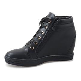 Baskets noires avec une fermeture éclair TL-22 dorée le noir 2