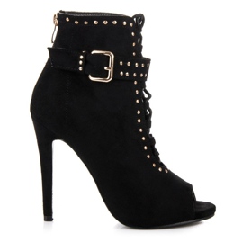 Seastar Bottes en daim à bout ouvert le noir 2