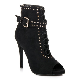 Seastar Bottes en daim à bout ouvert le noir 3