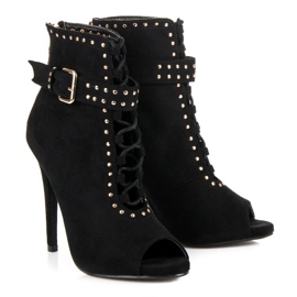Seastar Bottes en daim à bout ouvert le noir 6