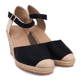 Sandales Compensées Espadrilles Bottes A198-3 Noir le noir 1
