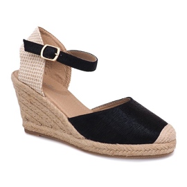 Sandales Compensées Espadrilles Bottes A198-3 Noir le noir 2