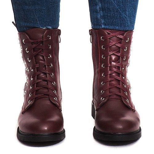 Bottes Avec Fourrure E4928 Vin rouge 1