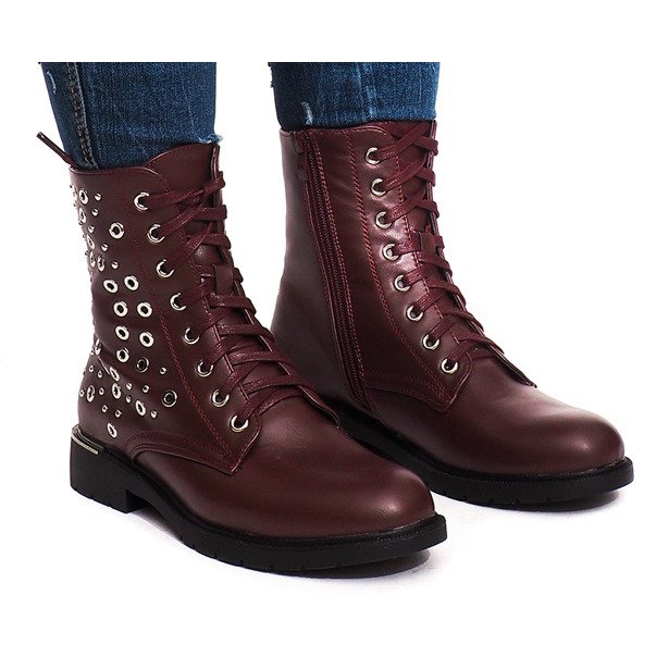 Bottes Avec Fourrure E4928 Vin rouge 2