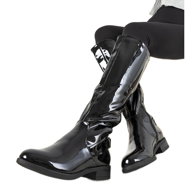 Boots laquées noires W-90 1
